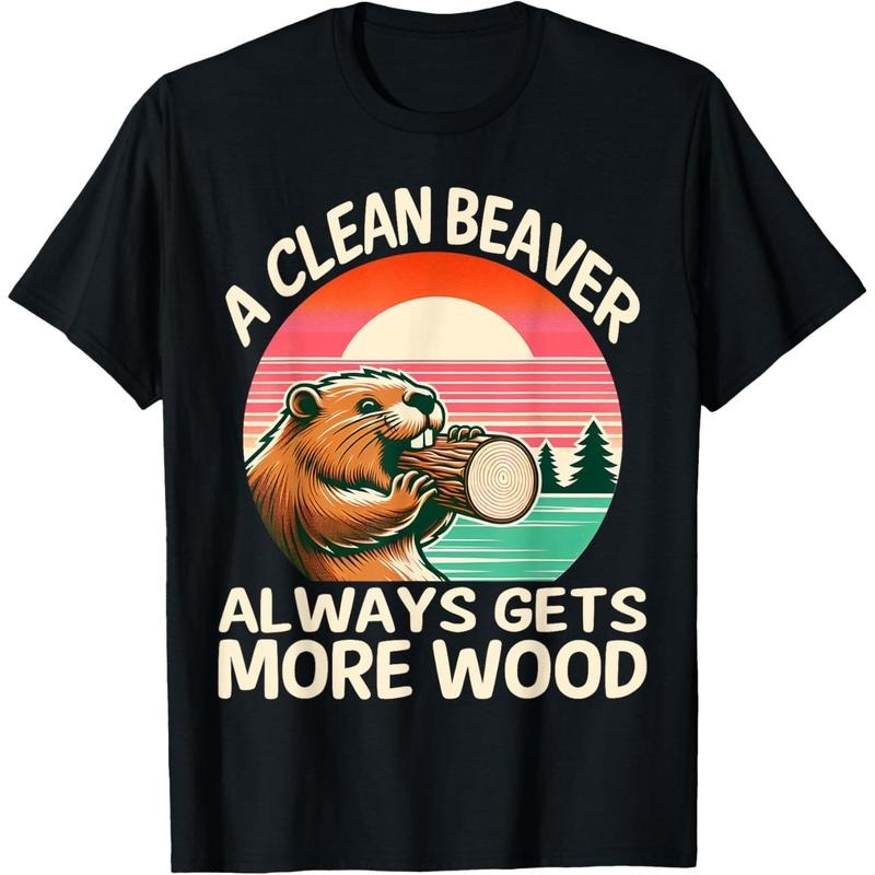 A Clean Beaver Always Gets More Wood Funny Adult Joke Men T-Shirt made in usa Hoodie Sweatshirt | PrintMintTees.com