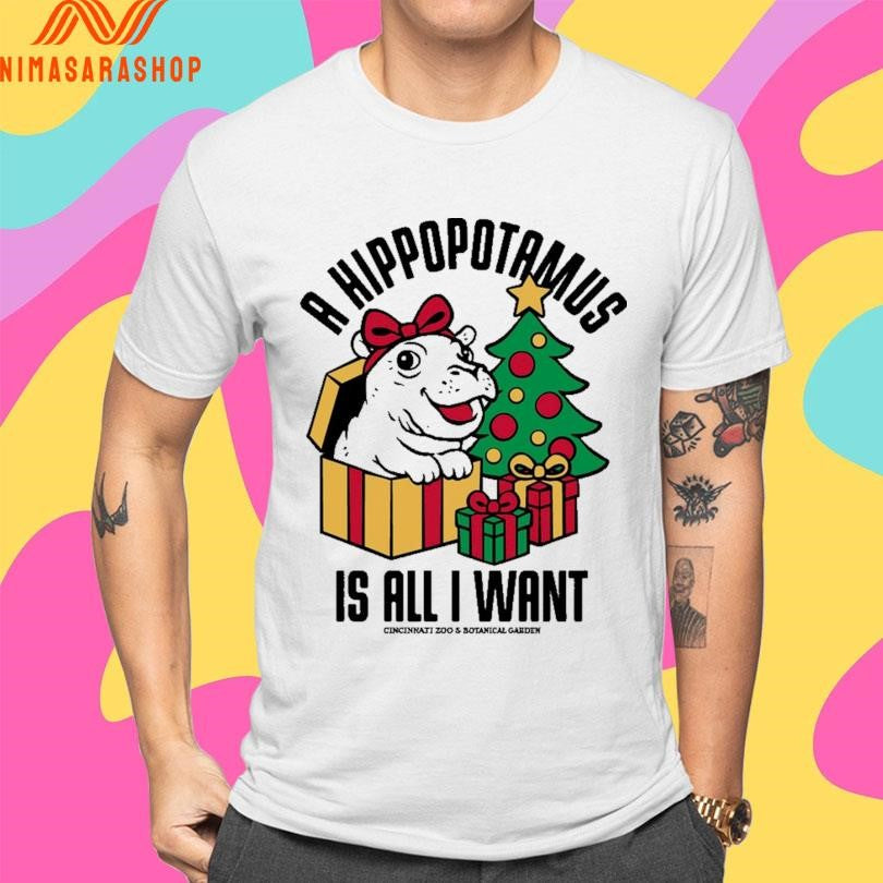 A Hippopotamus Is All I Want Cincinnati Zoo And Botanical Garden Christmas Shirts