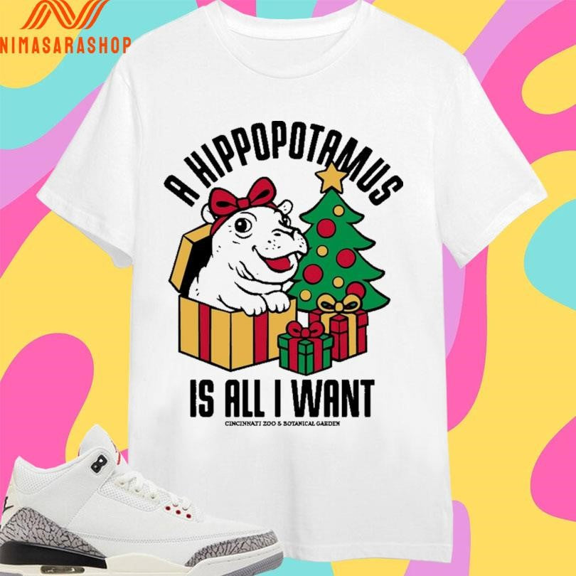 A Hippopotamus Is All I Want Cincinnati Zoo And Botanical Garden Christmas Shirts
