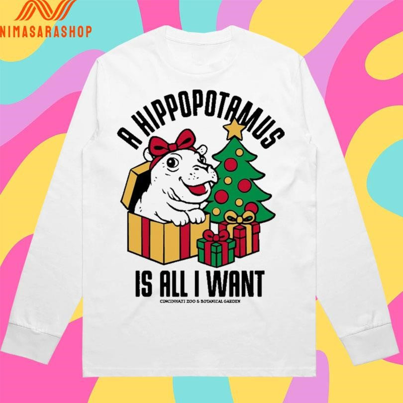 A Hippopotamus Is All I Want Cincinnati Zoo And Botanical Garden Christmas Shirts