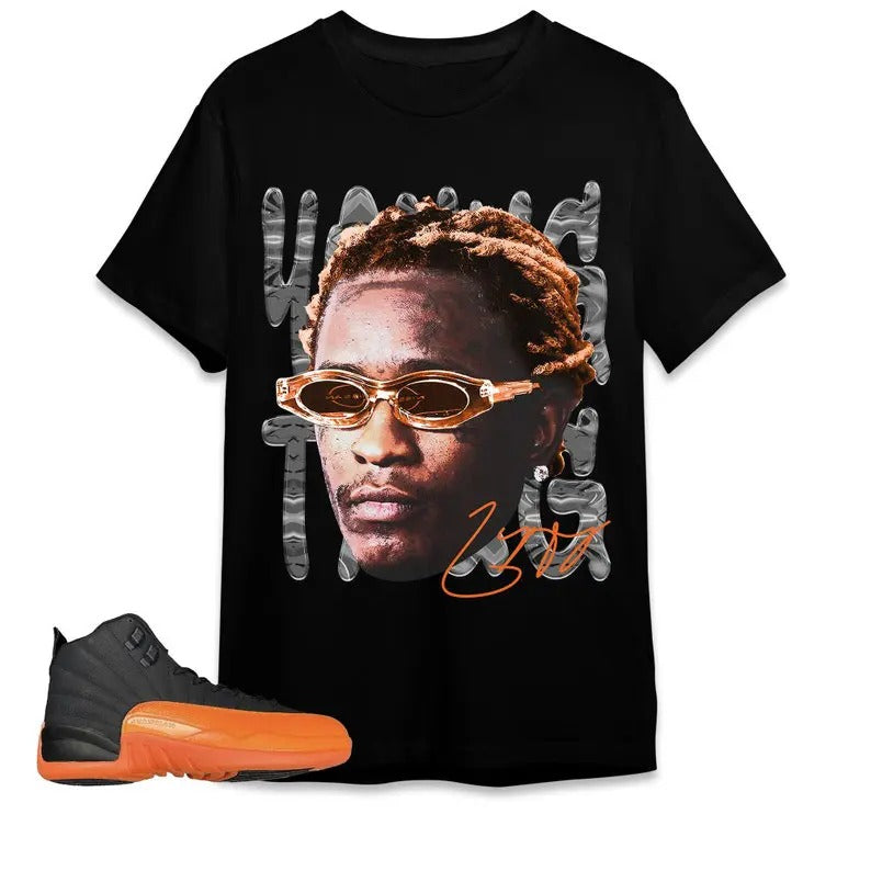 A J 12 Brilliant Orange Unisex T-shirt, Young Head, Shirt To Match Sneaker Hoodie Sweatshirt | PrintMintTees.com