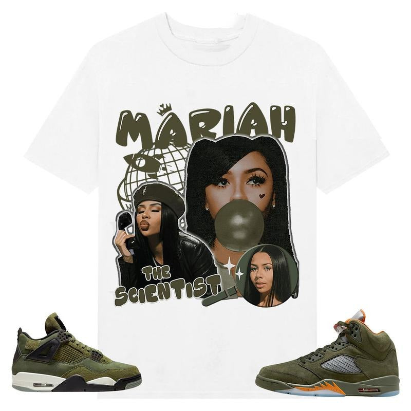 A J 5 Olive Unisex Shirt, Mariah TS, Shirt To Match Sneaker Color Whitestyle{n002}2 Hoodie Sweatshirt | PrintMintTees.com
