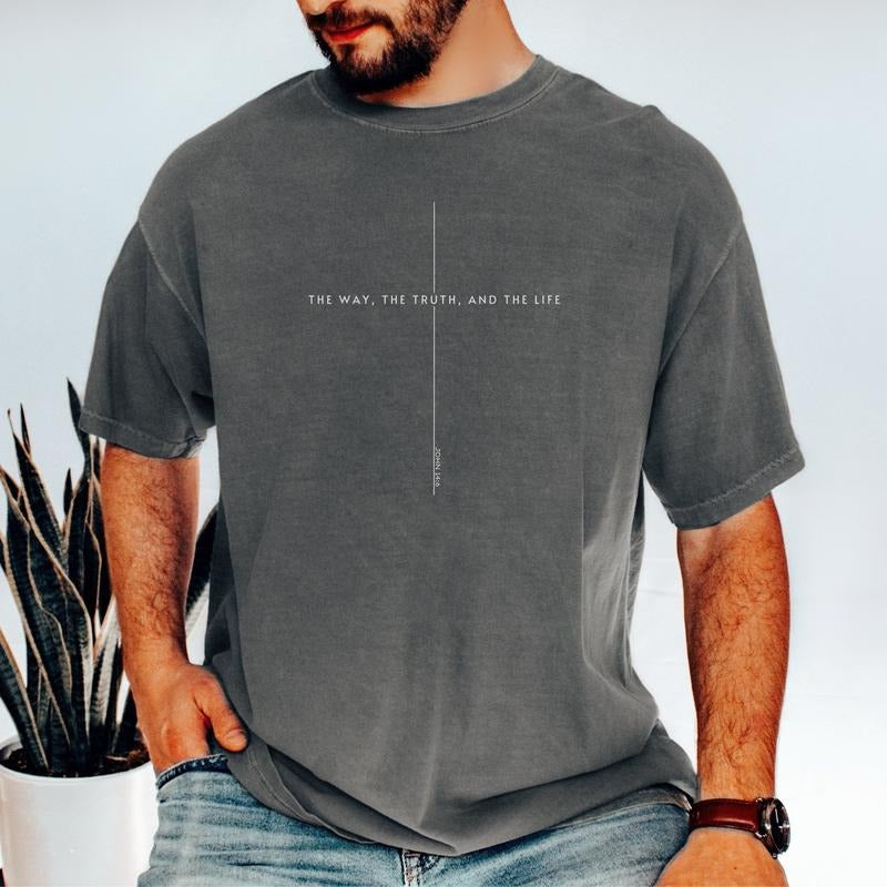 [A NEW COLLECTION]John 14 6 Shirt, Yeshua Jesus is King Merch shirt, The Way the Truth the Life, Jesus, Mens Christian t...