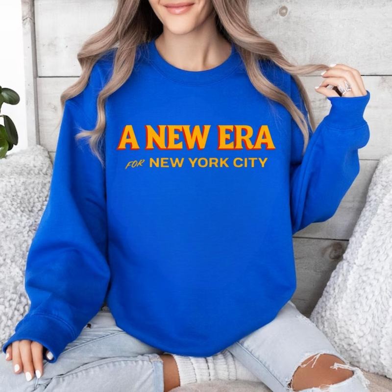 A New Era for New York City Shirt, NYC Pride Tee, Blue Orange New York Fan Shirt, Retro City Vibes Streetwear Top Hoodie...
