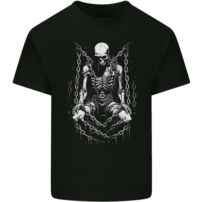 A Skeleton in Bondage Skull Horror Gothic Goth Mens Cotton T-Shirt Tee Top Made in USA Hoodie Sweatshirt | PrintMintTees.com