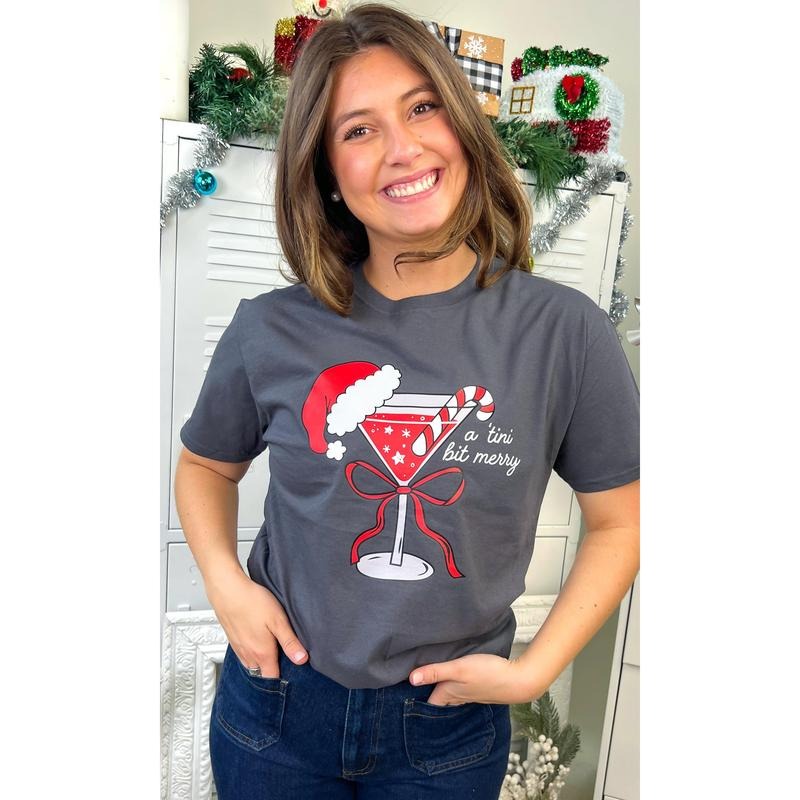 A Tini Bit Merry Christmas Graphic Shirt Hoodie Sweatshirt | PrintMintTees.com