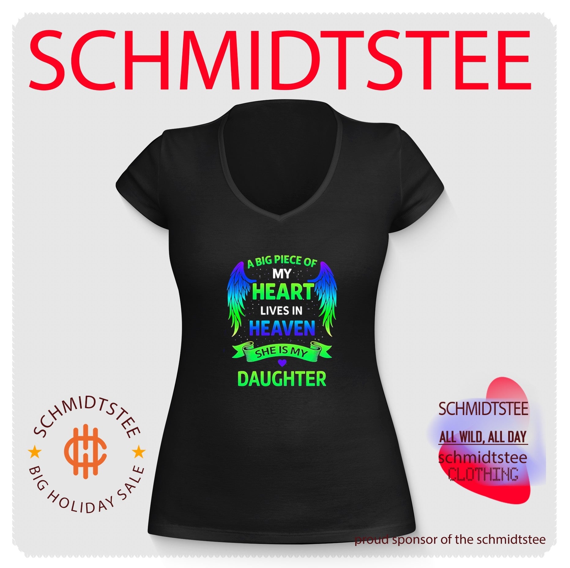 A big piece of my heart lives in heaven she is my daughter shirt