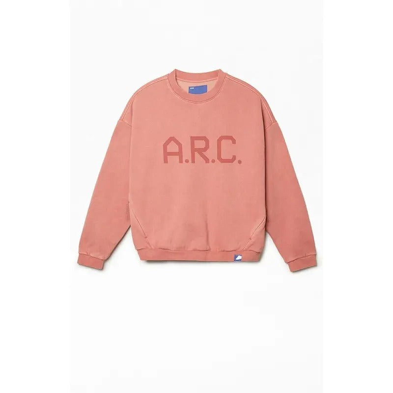 A.R.C. Men's Red Vintage Wash Heavyweight Fleece Crew Neck Sweatshirt Shirt Hoodie | PrintMintTees.com