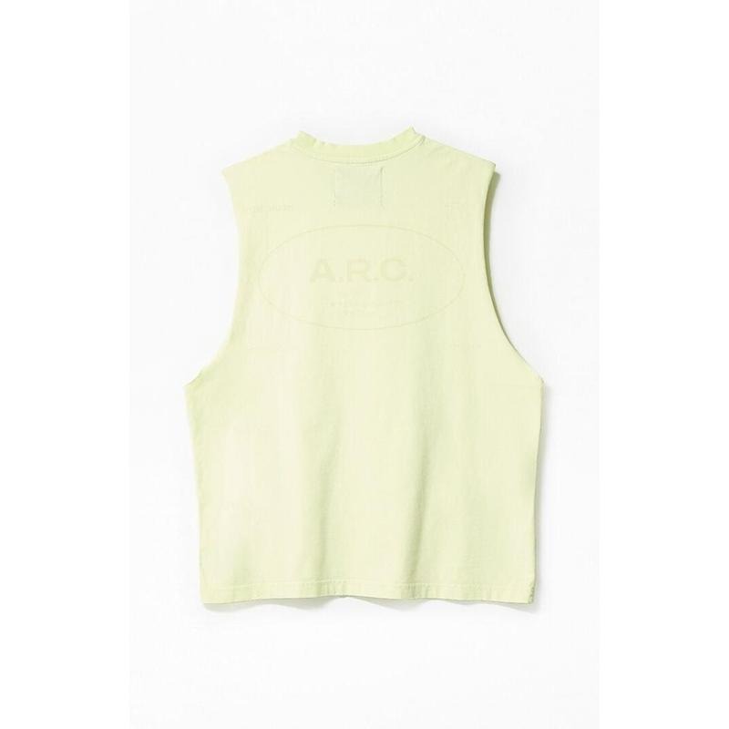 A.R.C. Men's Pale Green Vintage Wash Comfort Cut Off Muscle T-Shirt Hoodie, Sweatshirt | PrintMintTees.com