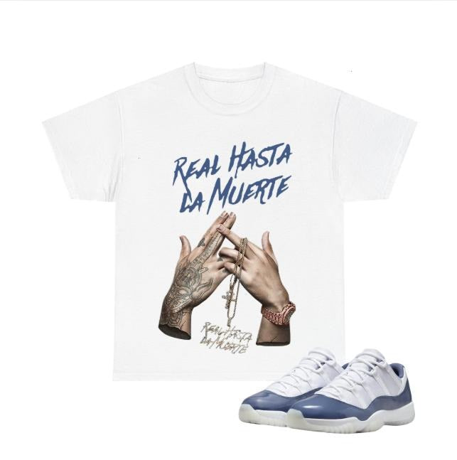AA Real Hasta Hiphop Music T-shirt To Match Sneaker Diffused Blue 11, Streetwear Style T-shirt For Fan Hoodie Sweatshirt