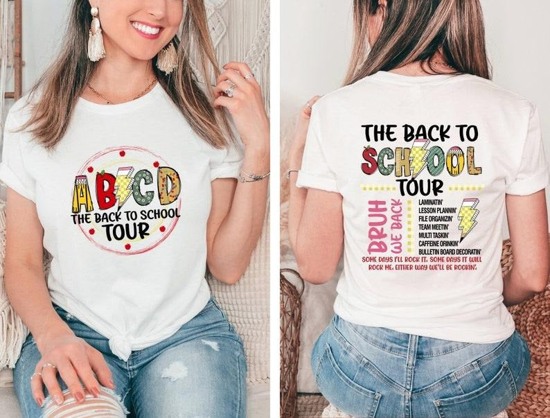 ABCD Back To School Tour shirt, Cute Teacher Gift, Retro First Day Of School shirt, Cute Kindergarten Teacher shirt,...