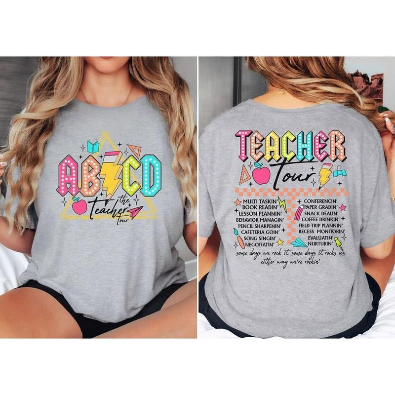 ABCD Teacher Tour Shirt, Back To School Tshirt, Funny Teacher Shirt Hoodie Sweatshirt | PrintMintTees.com