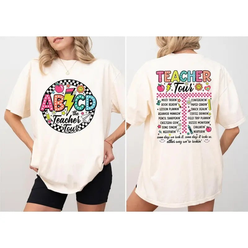 ABCD Teacher Tour T-Shirt, Back To School Tee, Elementary School Teacher Shirts, First Day Of School Hoodie Sweatshirt