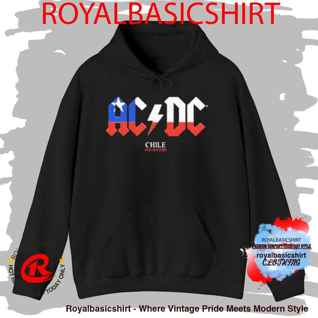 ACDC Chile 2026 Pwr Up Tour Merchandise Chile Flag Shirt
