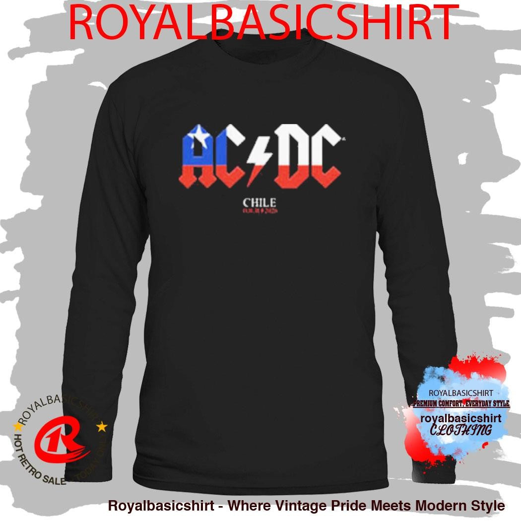 ACDC Chile 2026 Pwr Up Tour Merchandise Chile Flag Shirt