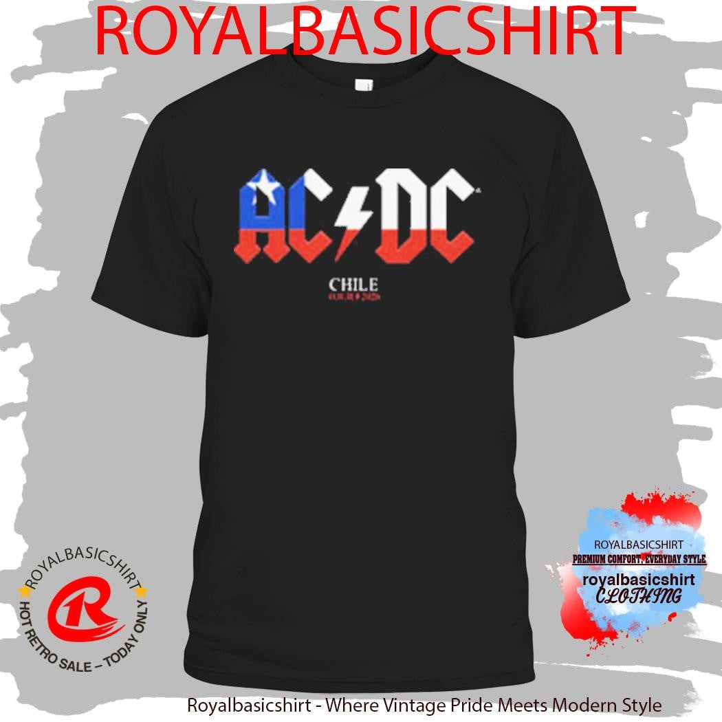 ACDC Chile 2026 Pwr Up Tour Merchandise Chile Flag Shirt