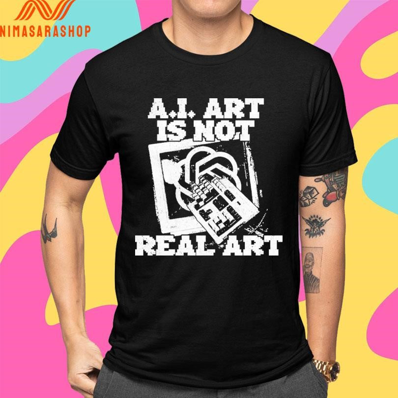 AI Art Is Not Real Art Keyboard Shirts