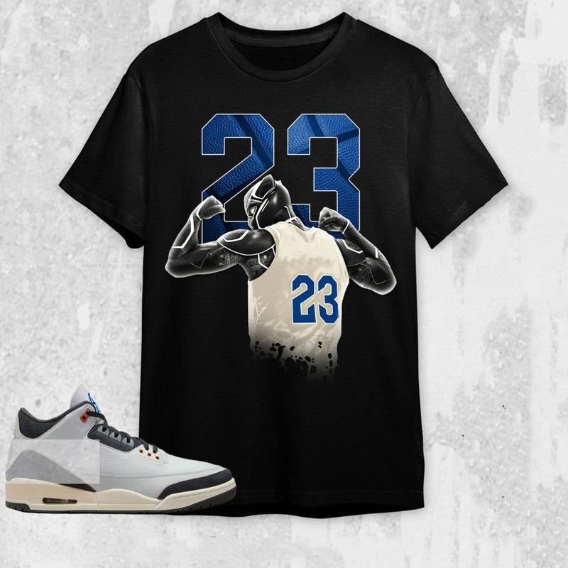 AJ 3 Q54 Unisex T-Shirt, Number 23 Panther Tees, Shirt To Match Sneaker color Black Hoodie Sweatshirt | PrintMintTees.com