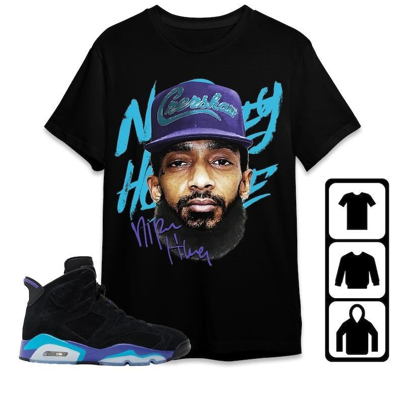 AJ 6 Aqua Unisex T-Shirt, Tee, Sweatshirt, Hoodie, Hussle Head, Shirt To Match Sneaker | PrintMintTees.com
