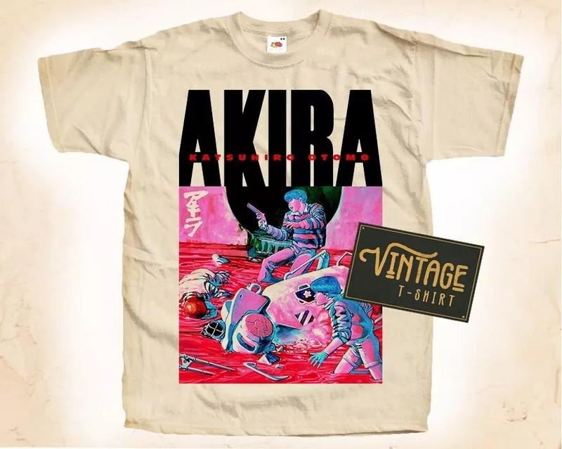AKIRA 1988 vol 1 T SHIRT Vintage Tee Movie Poster Natural Beige Sizes S to 5XL Hoodie Sweatshirt | PrintMintTees.com