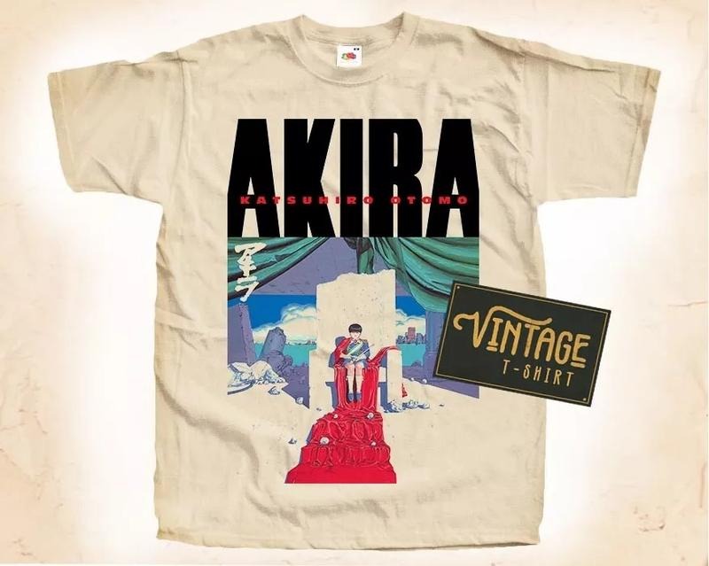 AKIRA 1988 vol 4 T SHIRT Vintage Tee Movie Poster Natural Beige Sizes S to 5XL Hoodie Sweatshirt | PrintMintTees.com