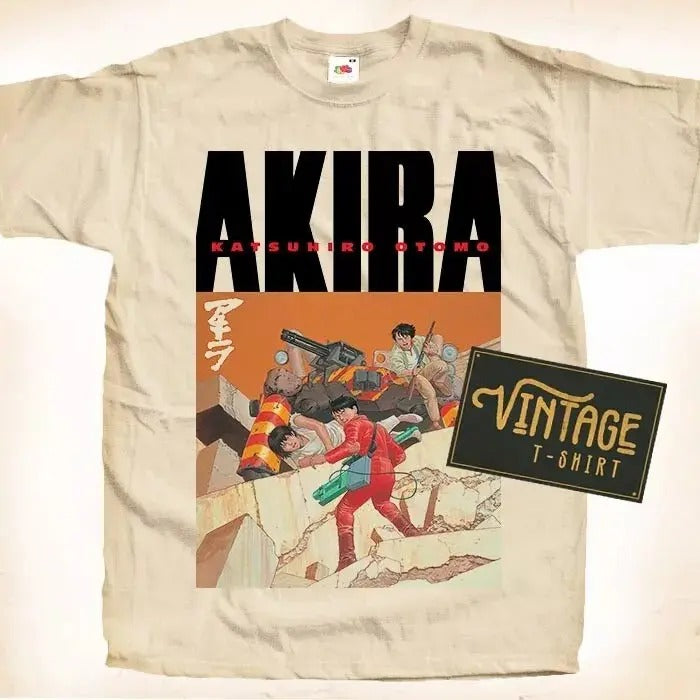 AKIRA 1988 vol 6 T SHIRT Vintage Tee Movie Poster Natural Beige Sizes S to 5XL Hoodie Sweatshirt | PrintMintTees.com