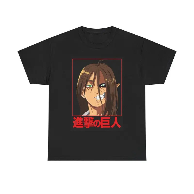 AOT Anime T-Shirt Attack On Titan Manga Tee Comic Character Shirt Eren Jaeger Graphic Tee Unisex #Heavy Cotton Tee_1...