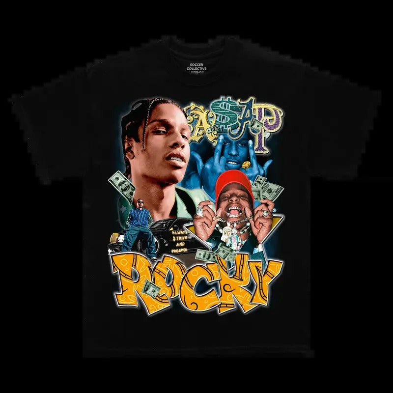 ASAP ROCKY T-Shirt 90s Vintage Rapper Graphic Tee Rap Hip Hop Y2k Merch Men Women Menswear Hoodie Sweatshirt