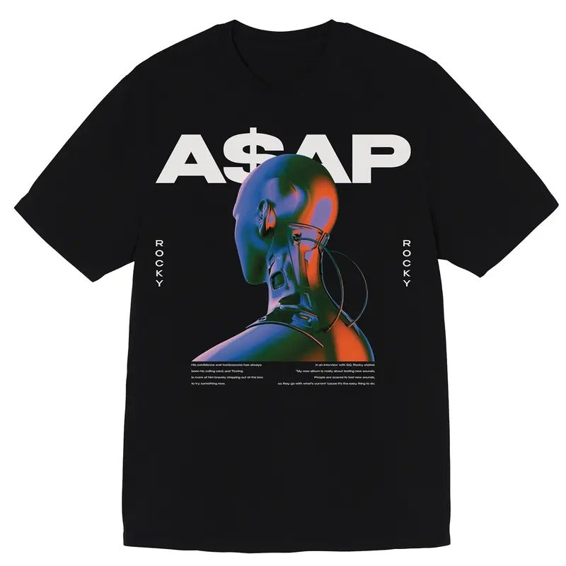 ASAP ROCKY T-Shirt Rapper Graphic Tee Rap Hip Hop Y2k Merch Men Women Menswear Hoodie Sweatshirt | PrintMintTees.com