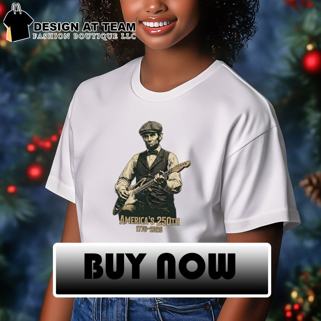 Abraham Lincoln playing electric guitar America’s 250th 1776 2026 shirt