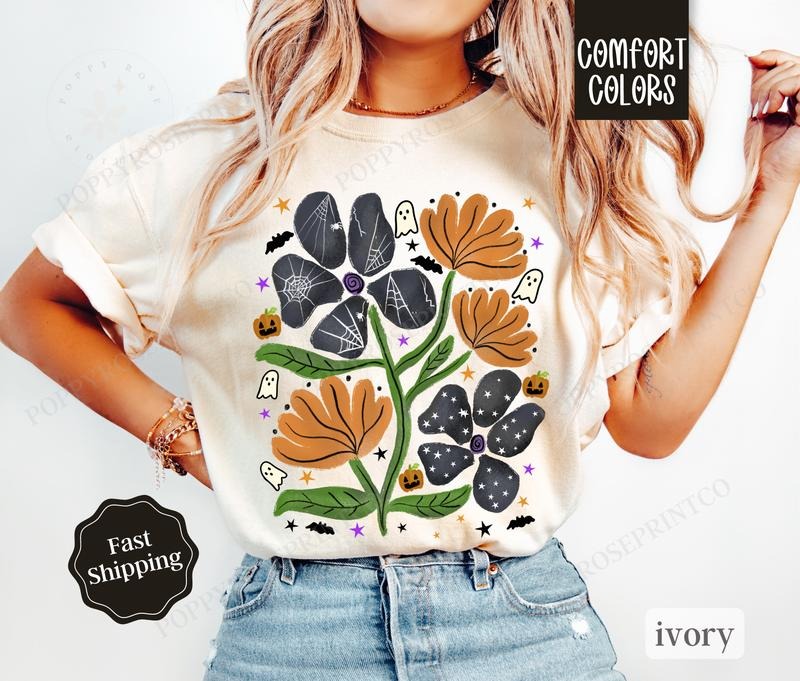 Abstract Halloween Shirt Comfort Colors Fall Ghost October Shirt Shirt Hoodie Sweatshirt
