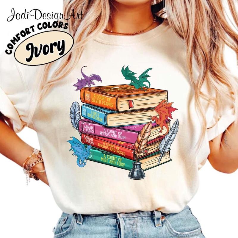 Acotar Dragon Book Shirt Fantasy Reading Dragon Books Readers TOG Shirt Terrasen Thirteen Aelin T-Shirts, Hoodie, Sweatshirt