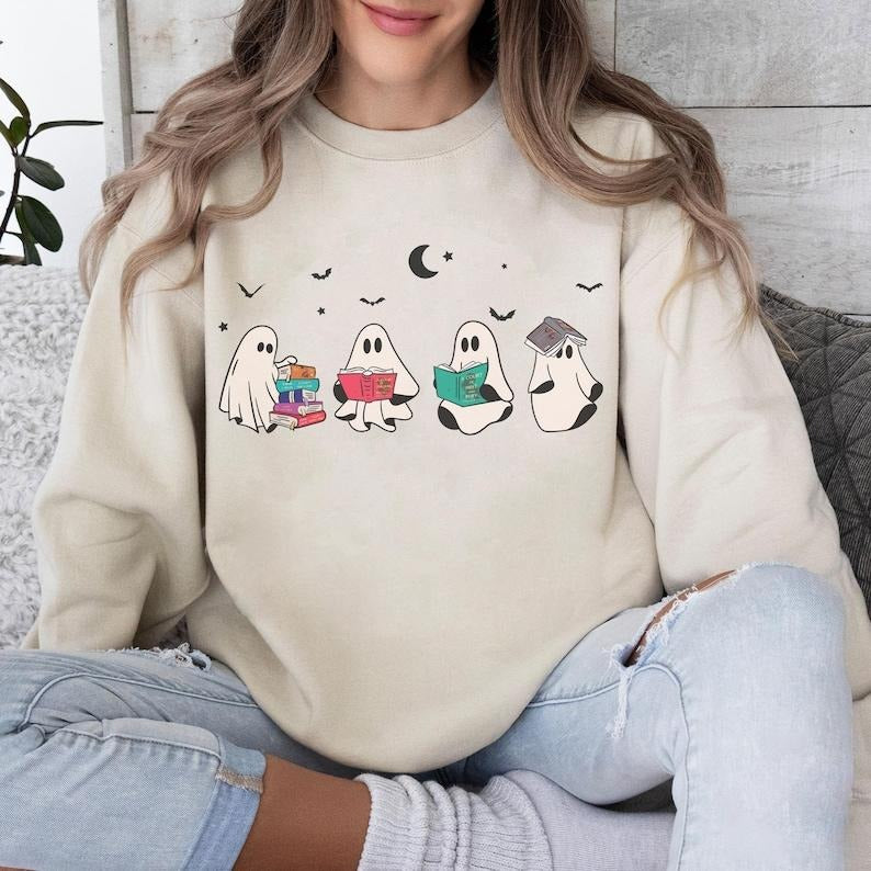Acotar Ghost Halloween Sweatshirt, Bookish Ghost Shirt, Throne Of Glass, Book Ghost Shirt, SJM Book Reader, SJM Halloween...
