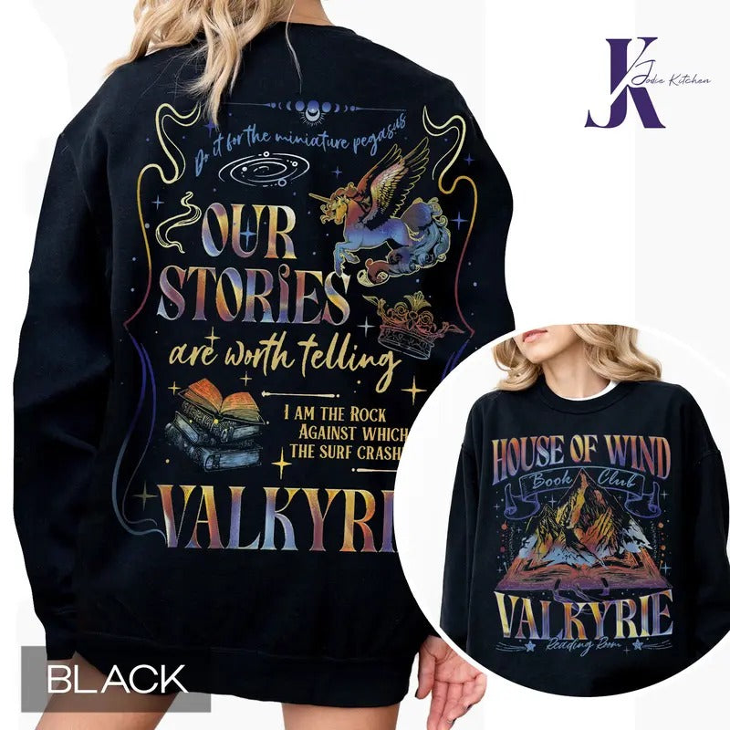 Acotar House of Wind Book Club Sweatshirt, Climb the Mountain Shirt, Valkyrie Reading Room,Valkyrie Acotar, Prythian...