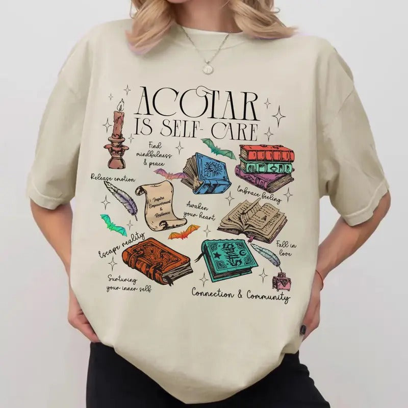 Acotar Is Self-Care Sweatshirt, Acotar Book Series T-Shirt, Read More Books Shirt, Acotar Velaris Sweater, Bookish Mental...