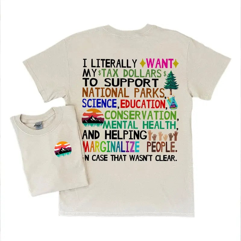 Activism Save Our National Parks 2 Sides T-Shirt, Support Parks, Fund Education and Mental Health, Conservation, Social...