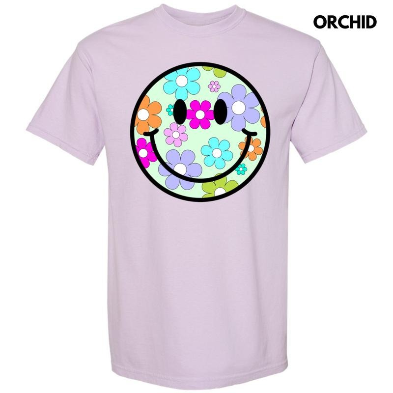 Adorable Floral Happy Face Comfort Colors 'NLB' T-Shirts, Hoodie, Sweatshirt