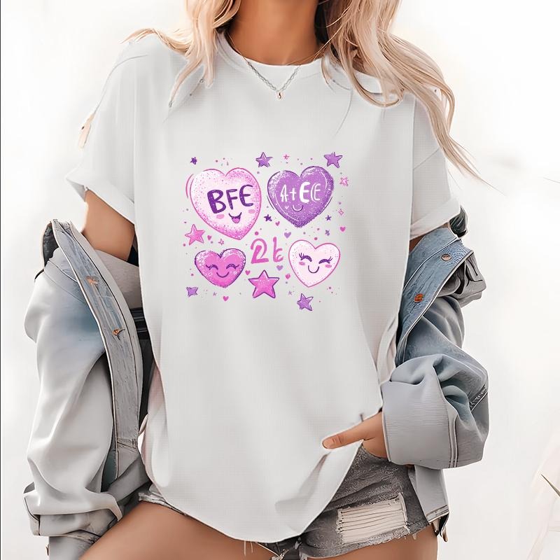 Adorable T - Shirt: Playful "BFE A+EE 2k" Graphic with Heart - shaped Design style 02 Hoodie Sweatshirt | PrintMintTees.com