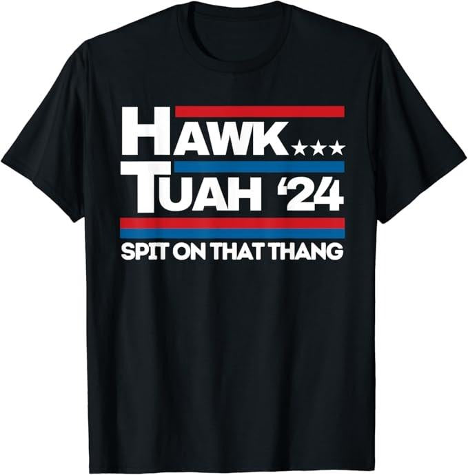 Adult Humor Shirts, Hawk Tuah 24 Spit On That Thang American Flag T-Shirt Cotton Menswear Casual Classic Hoodie Sweatshirt