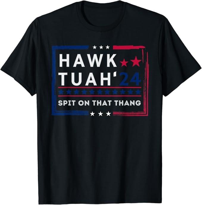 Adult Humor Shirts, Hawk Tuah 24 Spit On That Thang American Flag T-Shirt Menswear Casual Classic Hoodie Sweatshirt