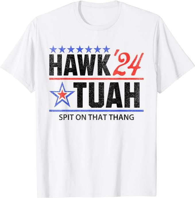 Adult Humor Shirts, Vintage Hawk Tauh 24 Spit On That Thang Sarcastic Parody T-Shirt