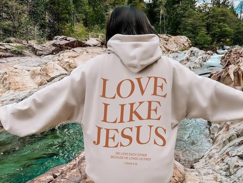 Aesthetic Christian Hoodie Bible Verse Love Like Jesus Positive Hoodie Faith Based Hoodie Religious Gift For Christian...