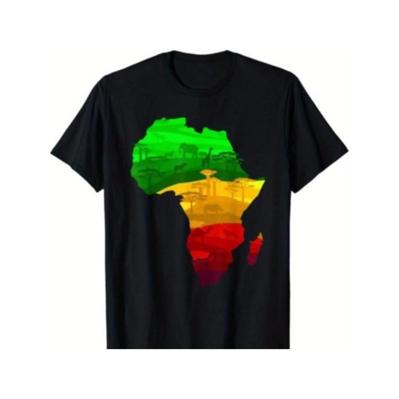 Africa Map Green Yellow Red Proud African Pride Juneteenth T-Shirt Made in USA Hoodie Sweatshirt | PrintMintTees.com