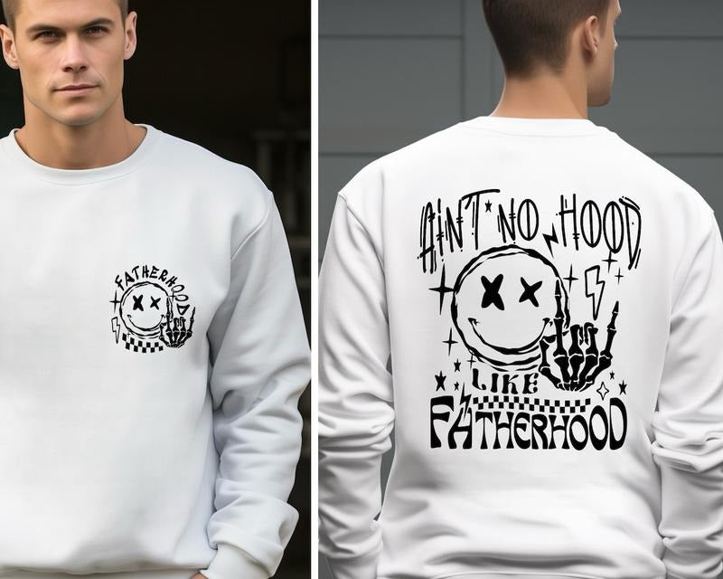 Ain't No Hood Like Fatherhood Sweatshirt, Funny Dad Sweatshirt, Dad Birthday Gift, Fathers Day Gift Cotton Sweaters Shirt...