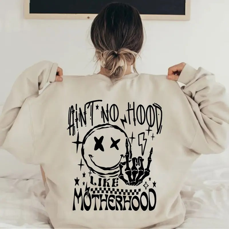 Ain't No Hood Like Motherhood Sweater Cool Moms Club Sweatshirt Mothers Day Sweater Mothers Day Gift Smiley Mom Sweater...