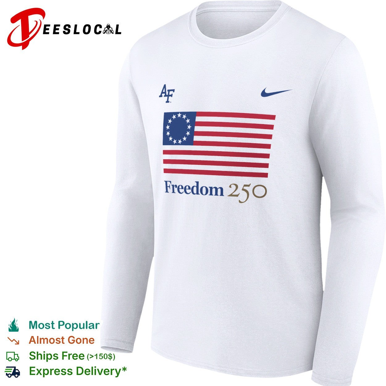 Air Force Falcons Freedom 250 Betsy Ross American Flag Logo shirt