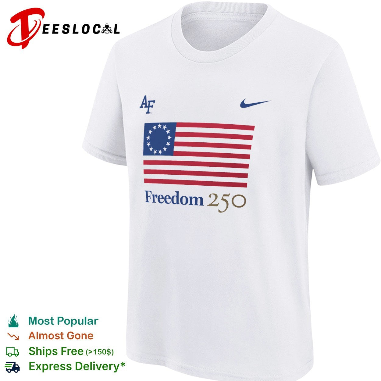 Air Force Falcons Freedom 250 Betsy Ross American Flag Logo shirt