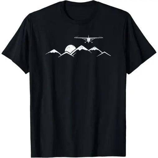 Airplane Over Mountains Gift for Pilots T-Shirt Made in USA Hoodie Sweatshirt | PrintMintTees.com
