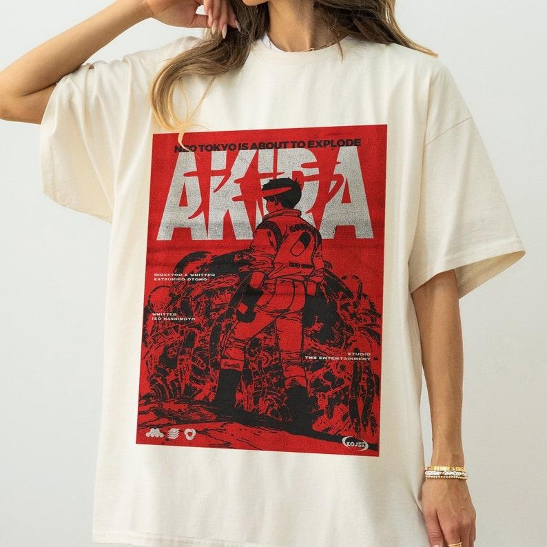Akira T-Shirt, Anime Movie Gift Shirt, Vintage Retro 80s Manga Japanese Neo Tokyo Red Graphic T-shirt, Cyberpunk Akira...