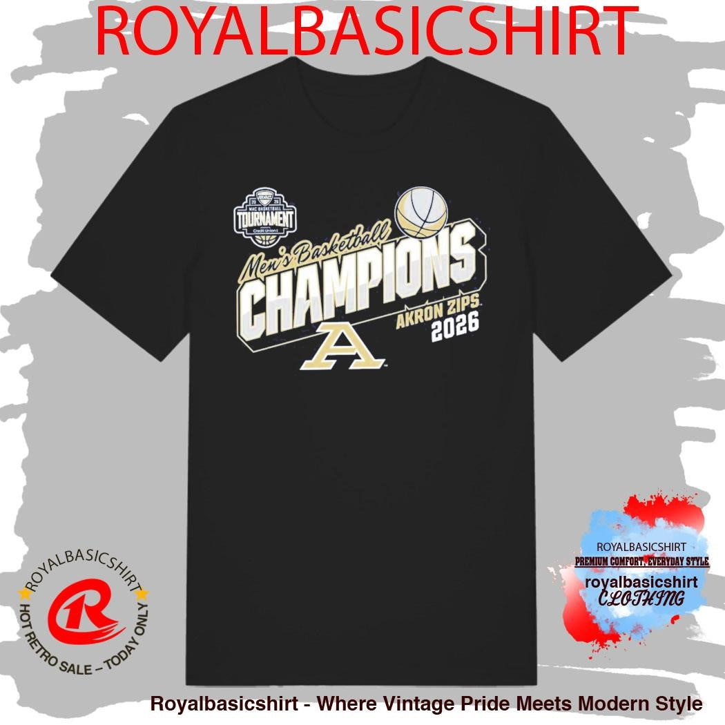 Akron Zips Men’s Basketball 2025 2026 MAC Tournament Champions Locker Room T-Shirt